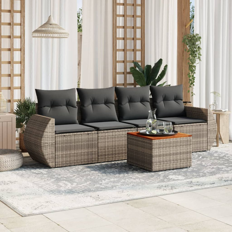 Ensemble de canapé de jardin Vidaxl gris