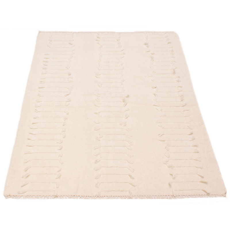 Tapis unique en laine crème 4 pi 10 po x 7 pi 10 po Marrakech