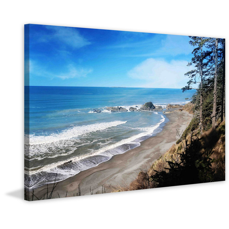 « washington coast » par sylvia cook, reproduction d’art sur toile tendue, H 30 po x l 45 po x P 1,5 po