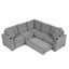 Canapé-lit modulaire en chenille avec repose-pieds, ports USB et porte-gobelets 84,7 po Ziven