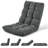Folding Reclining Ergonomic Floor Game Chair with Back Support, Cushioned Meditation Sofa, Dark Grey-2102511821