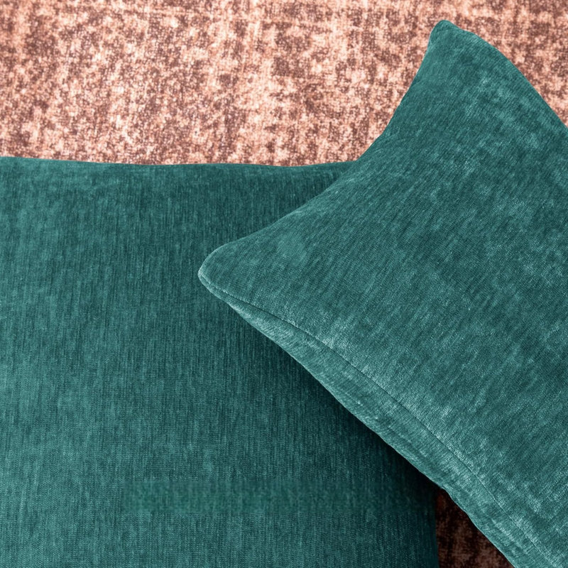 Long Dark Blue Green Chenille Pillow Covers, Home Decor Cushion Cases For Bedroom, Living Room, Sofa And Bed, Dark Blue Green