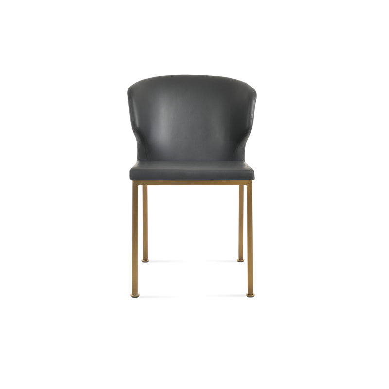 Chaise d'appoint Amed, Laiton, Gris