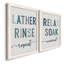 Lather Rinse Répétition - Ensemble de 2 encadrements d'art textuel sur toile-1067315969-1067315990