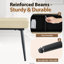 Banc de salle à manger pour 2-3 personnes, revêtu de cuir de qualité supérieure avec éponge haute résilience, renfort de poutre en métal et pieds enduits de jet, blanc cassé-1784918710-1784918708-1784918717