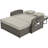 Rattan Double Chaise Lounge, 2-Person Reclining Daybed With Adjustable Back And Cushions, Free Protection Cover-739645046