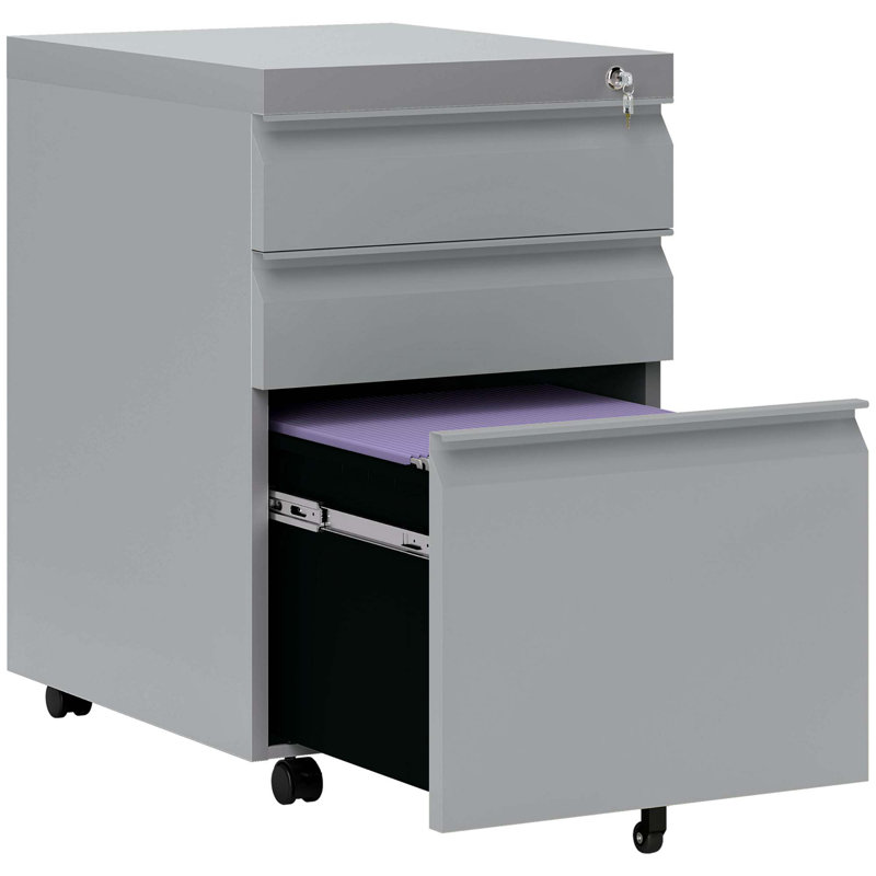 Danby 39cm Wide 3 -Drawer Steel File Cabinet, Grey