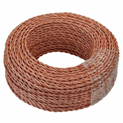 2Core Twisted Vintage Coloured 0.75Mm Braided Fabric Flexible Electrical UK Lighting Wire Cable
