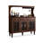 Nut-brown Solid Wood Glass Sideboard