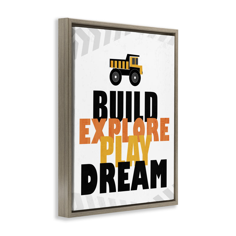 Cadre flottant Build Explore Play Dream, design par Kim Allen, Cadre flottant orme Montalcino, H 31 po x l 25 po
