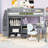 Wooden Loft Bed With Built-In-Desk And Stairs-52340985-52340991
