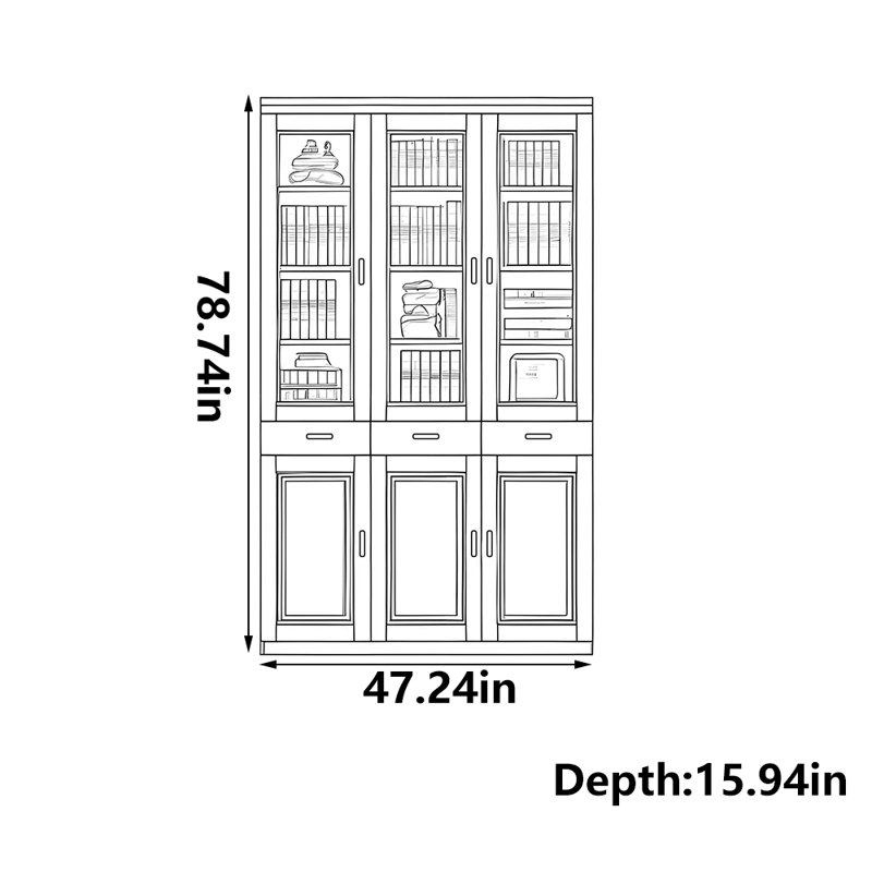 Pure solid wood bookcase