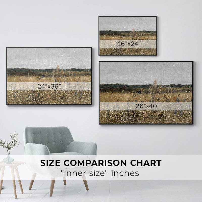 «Vintage Landscape - CML XXXIX» sur toile, Toile avec cadre flottant noir, H 17 po x l 25 po x P 2 po