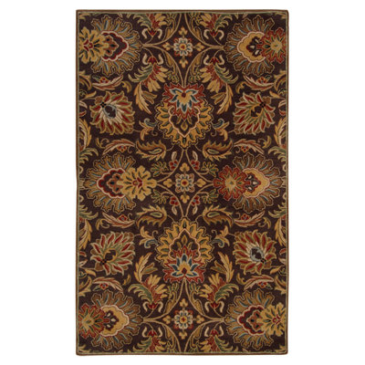 Tapis brun foncé / grenat en laine touffeté à la main Arden