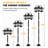 3-Head Aluminum Solar Lamp Post Light With Dusk-To-Dawn Sensor