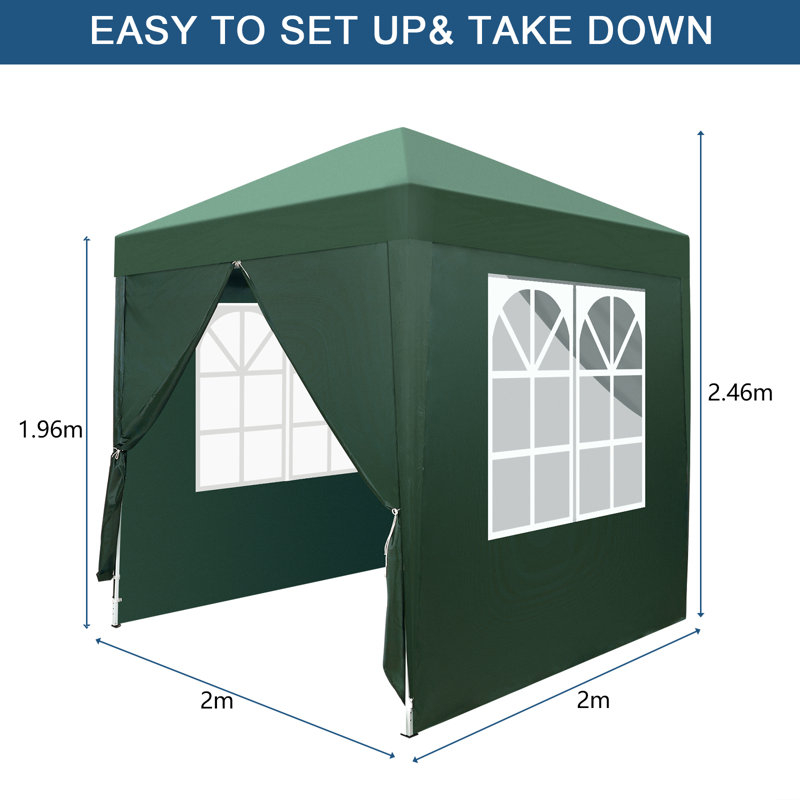 78.74'' W x 78.74'' D Steel Pop-Up Canopy, Green
