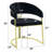 Maycol 22 Inch Side Dining Chair, Gold Base, Padded Black Velvet-1972451635