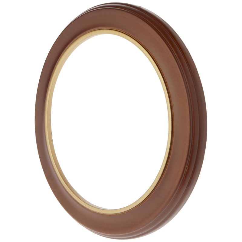 Latitude Run Wall Mountable Plate Frame, Walnut/Gold, 0.875" H x 12.25" W x 12.25" D