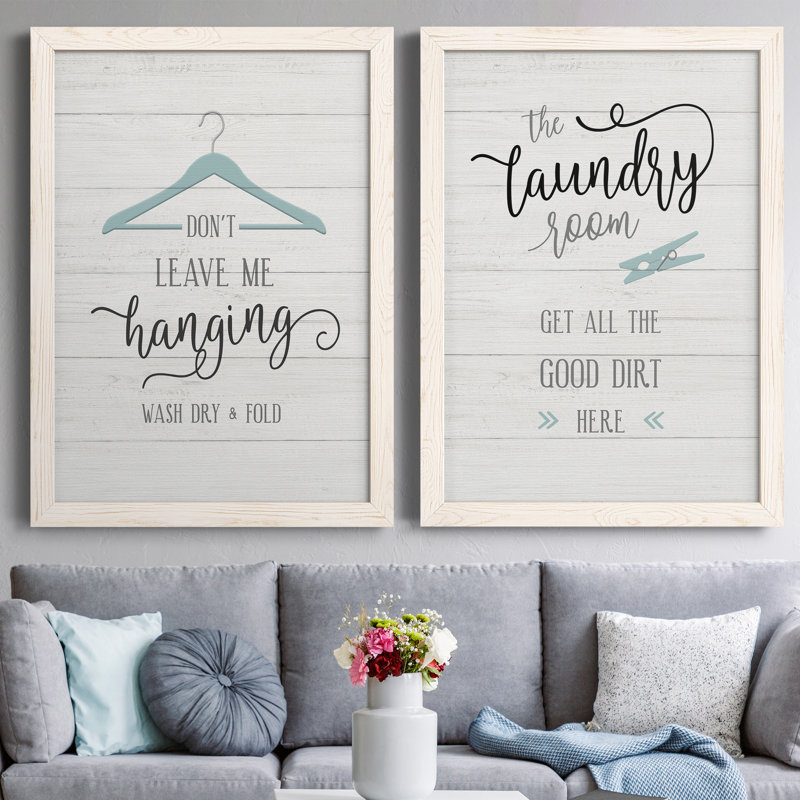 Don't laissez - ensemble de 2 pièces d'art textuel sur toile, H 44 po x l 31 po x P 1 po, Encadrement beige