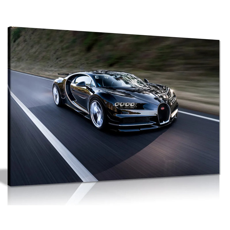 Bugatti Chiron Hypercar - Wrapped Canvas Print, 20cm H x 31cm W