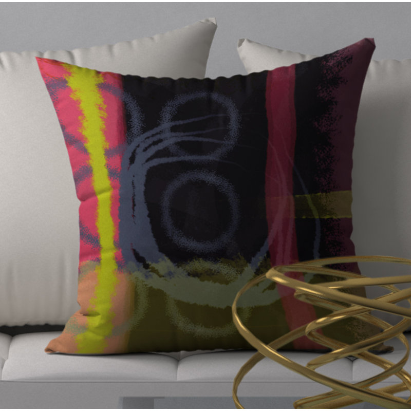 Abstract Reversible Throw Pillow, 24" x 24"