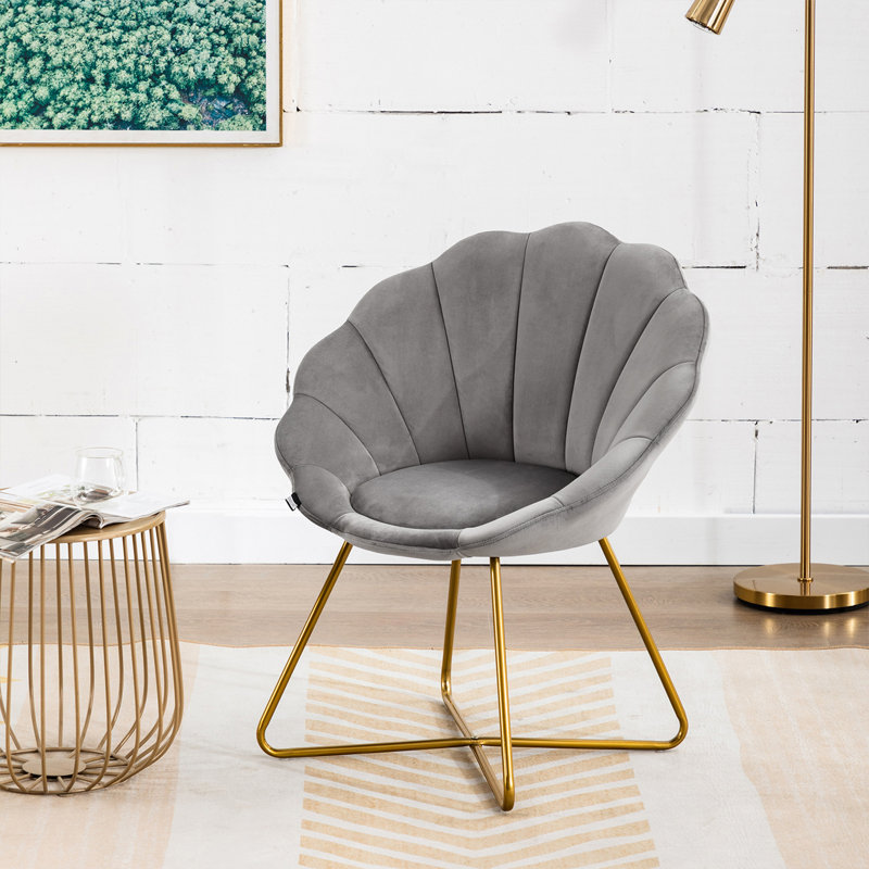 Fauteuil papasan de 28,25 po de largeur, Velours gris velours