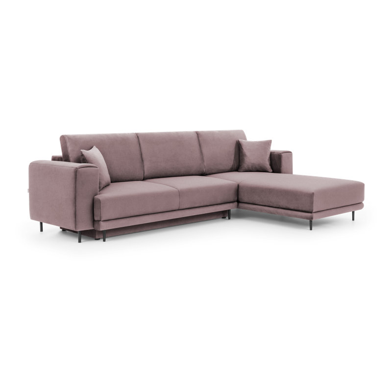 Aecca 4 Seater Sofa Bed, Light pink, Right facing