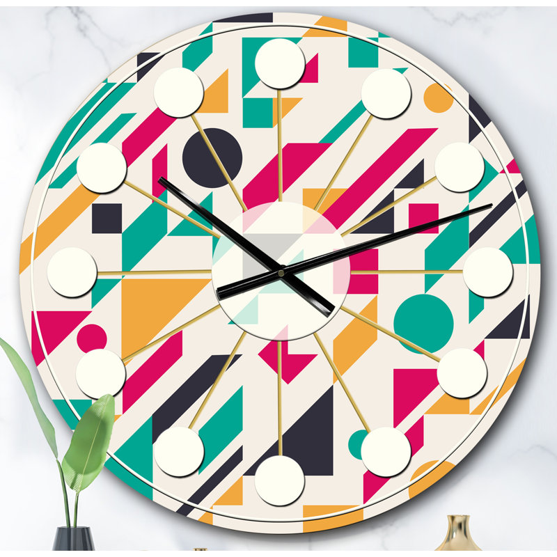 Horloge murale rétro Mid-Century, Surdimensionné