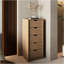 Grande commode étroite Basilea, système coulissant, cinq tiroirs, chêne naturel-501505559
