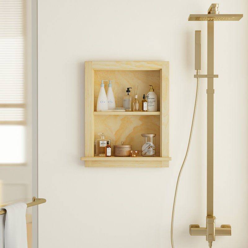 Armoire murale rectangulaire encastrée en bois massif l 17 po x P 5,6 po x H 20 po