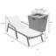 Chaise longue d'extérieur en métal avec table-88151122