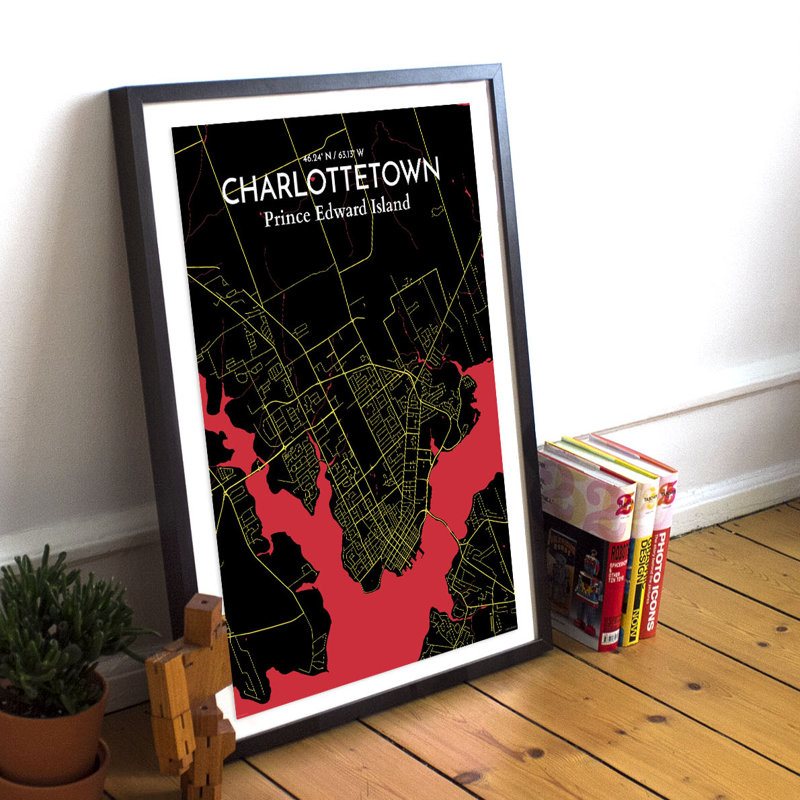 Charlottetown City Map - No Frame Print, 43.2cm H x 27.9cm W x 0.13cm D