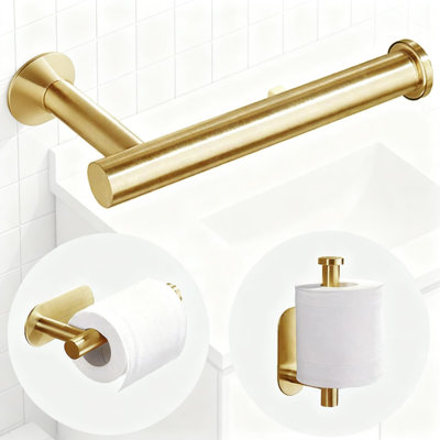 Stainless Steel Paper Towel Holder With No Drill Adhesive Mounting For Kitchen And Bathroom Organization