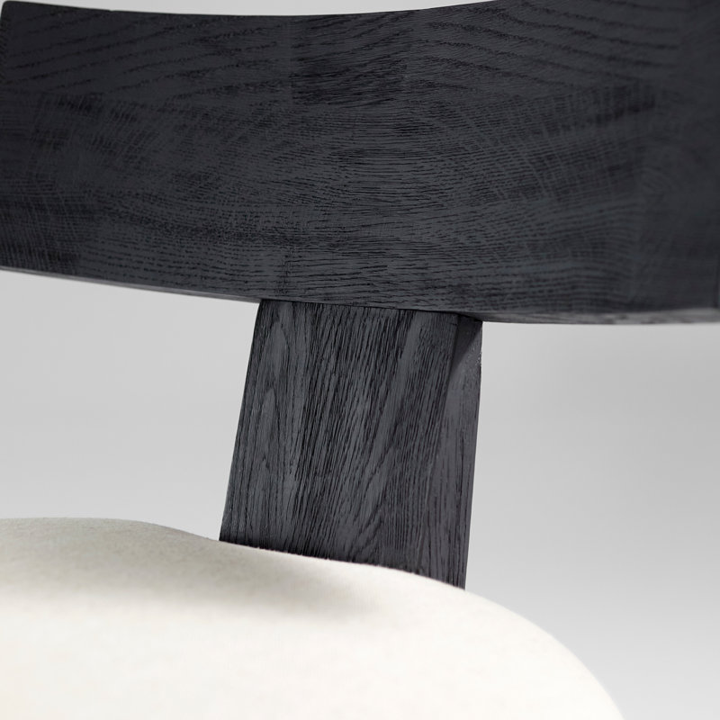 Sedia Upholstered Stool with Solid Wood Frame