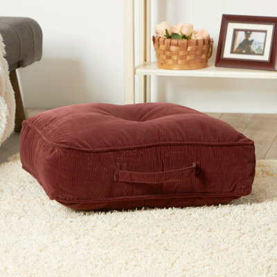 Coussin en microfibre de velours côtelé 