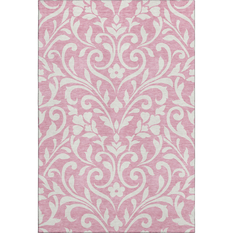 Premium Machine Washable Prisco Pink Rug