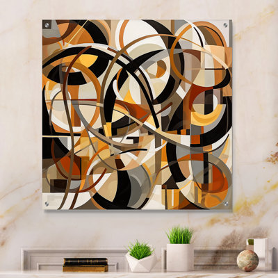 Mid Century Artistic Transformations I - Abstract Midcentury Acrylic Wall Art For Kitchen