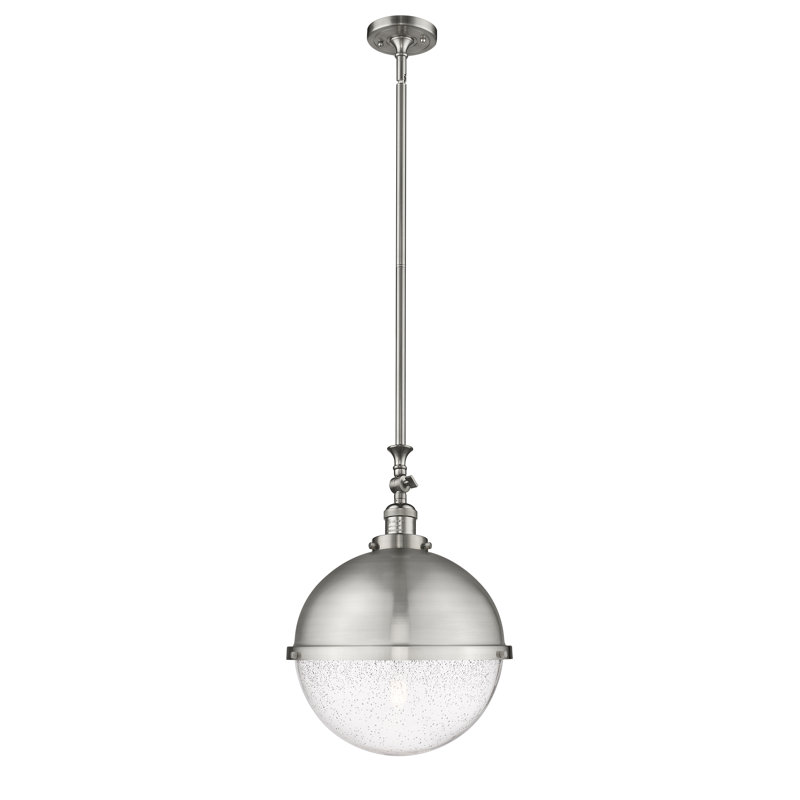 1 - Light Single Drop Pendant Pendant, Brushed Satin Nickel