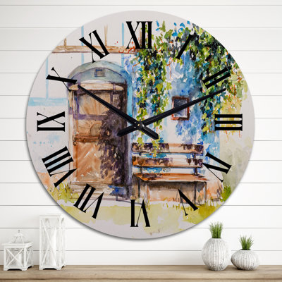 Porte à une cave à vin dans un ancien bâtiment en Styrie - Horloge murale moderne Mid-Century