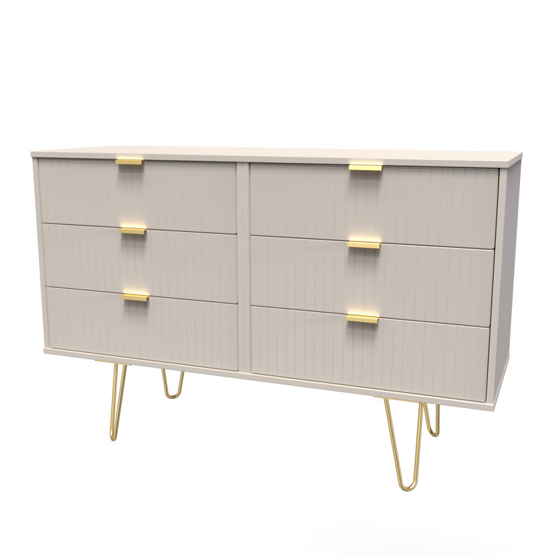 Fully Assembled Amilyn 6 Drawer 112Cm W Double Dresser, Kashmir Matt