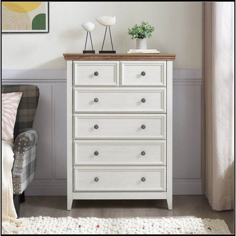 Versatile 6-Drawer Dresser For Organized Living Space, Beige