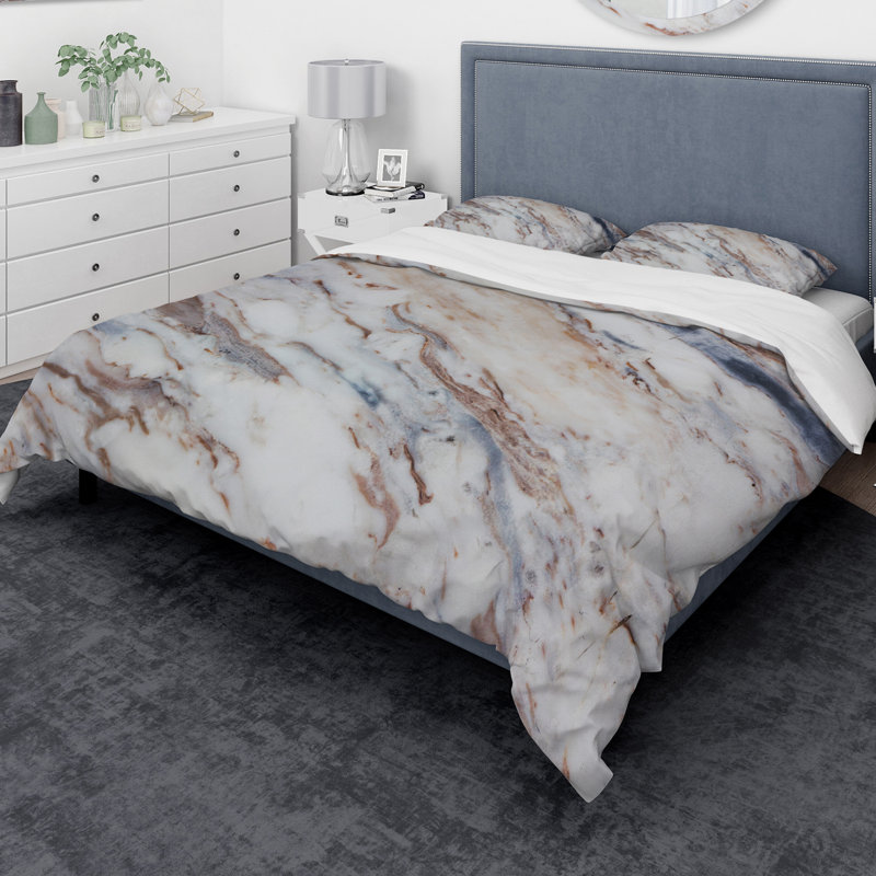 Ensemble de housse de couette designart texture d’une surface de pierre, Housse de couette très grand + 2 taies décoratives