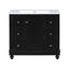 Meuble-lavabo contemporain avec 4 tiroirs, 1 porte d'armoire et lavabo en résine pour un rangement efficace et une esthétique moderne-116332443