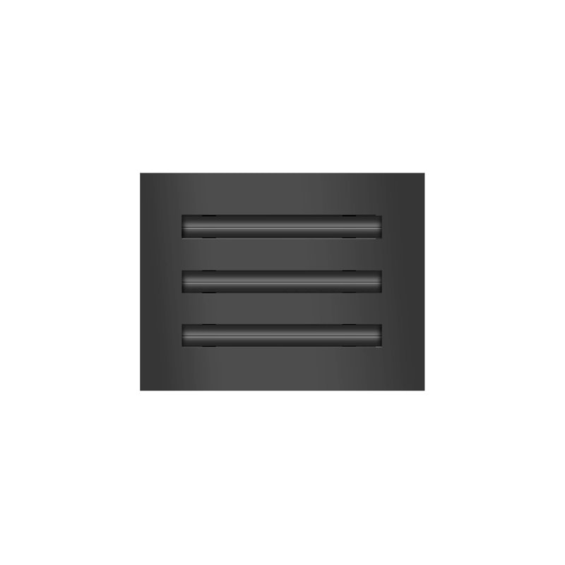 Buildmart - Couvercle d'évent moderne noir 8 x 6 - Diffuseur linéaire standard - Grille de registre