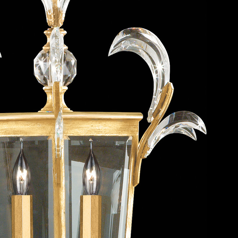 Lustre carré biseauté 22 po, Doré