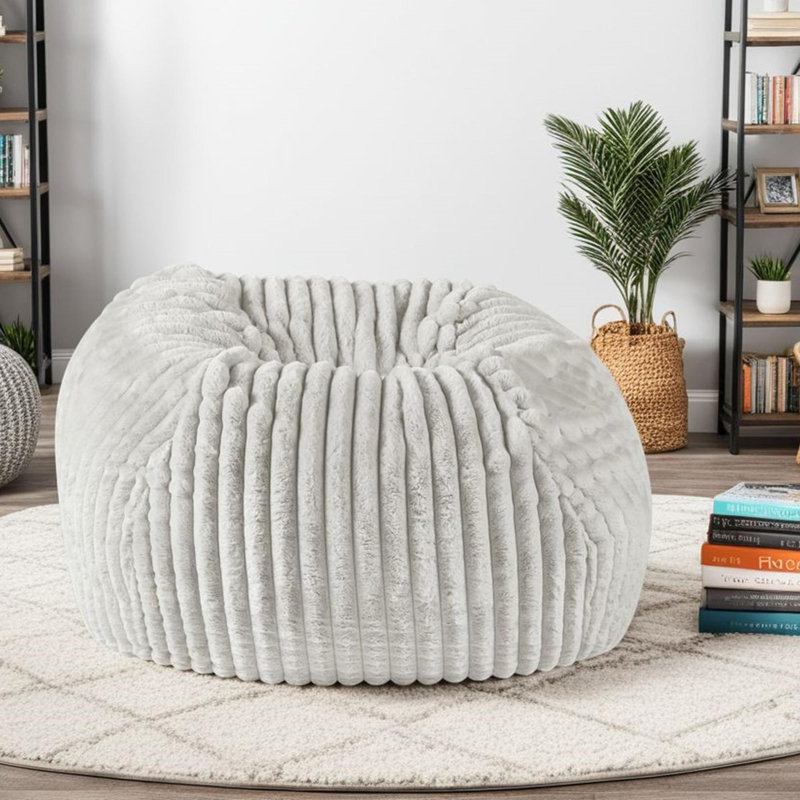 Fauteuil à billes Comfy Lazy, Polyester gris clair