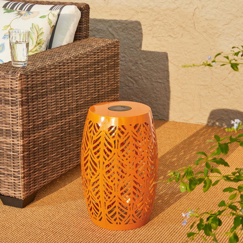 Tabouret d'appoint ou de jardin avec lumière solaire Loiret, Orange
