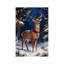 Art mural sur toile 24 "x 36" cerf avec cloche et guirlandes de lumières