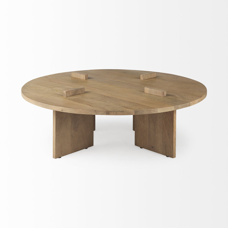 Table basse ronde Cool Grey Brown, Brun clair clair