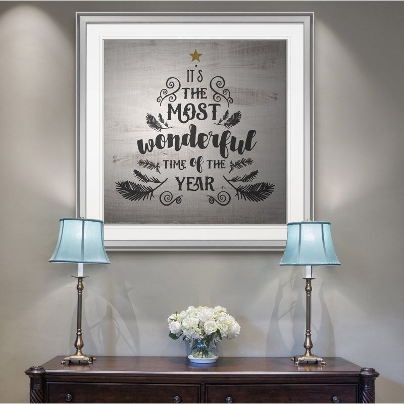 « most merveilleuse time », art textuel, H 16 po x l 16 po x P 1,5 po, Encadrement argenté